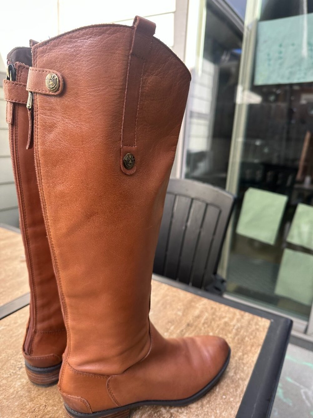 Sam Edelman Penny Leather Riding Boots - Whiskey Brown (Size 9M)